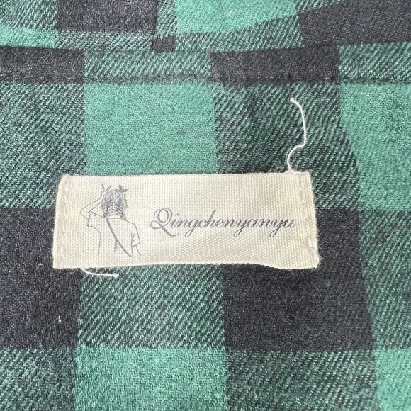 Cat Cloak Cape Ears Tail Cosplay Womens SMALL Wool Blue Green Plaid - Picture 6 of 9